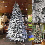 Елітна засніжена 2.1 м лита ялинка штучна