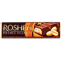 Батончик Roshen Double peanuts молочний шоколад з арахісом, 39 г