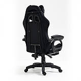 Крісло компютерне з МАСАЖЕМ STUDENT KO23CZ чорне Геймерське крісло тканеве до 150кг, фото 9