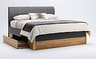 Ліжко 160х200 м'яка спинка з шухлядами Рамона | Ramona MiroMark, Дуб Крафт/Лава