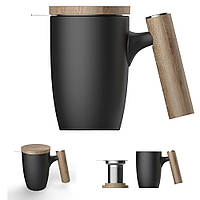 Чашка-заварник Wooden Brew Mug TM450-05A, 450 мл.