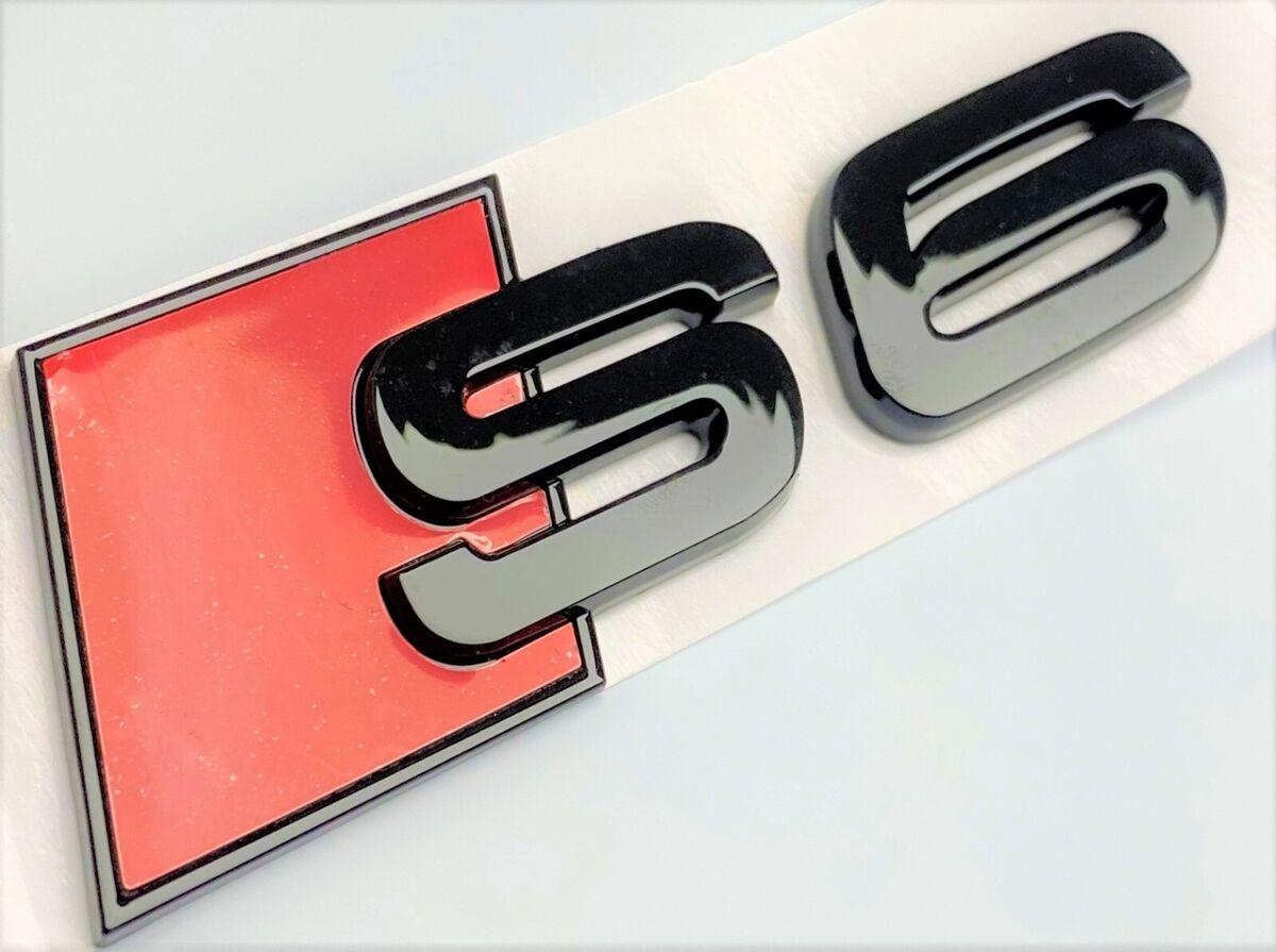 Шильдик емблема напис на багажник AUDI S6 колір чорний глянець