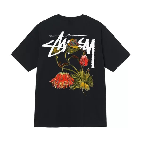 Футболка чорна LOYS Stussy WITHERED-FLOWER XS
