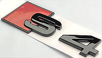 Шильдик эмблема надпись на багажник AUDI S4 цвет черный глянец