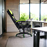 Крісло компютерне з МАСАЖЕМ STUDENT KO23ZIE зелене Геймерське крісло тканеве до 150кг, фото 8