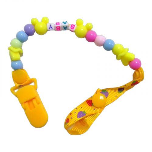 Кліпса для пустушки з бусинами (помаранчева) [tsi229801-TSI], фото 1