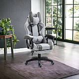 Комп'ютерне крісло із тканини STUDENT KO23 4 КОЛЬОРИ НА ВИБІР Геймерське крісло з підніжкою і подушками 150кг, фото 7