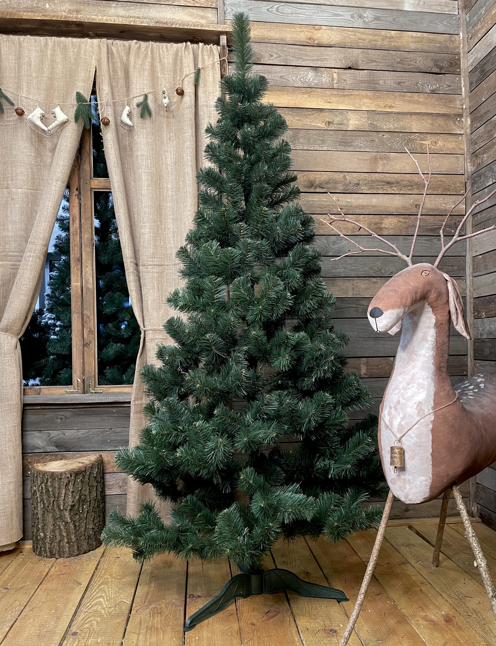 Ялинка штучна новорічна звичайна 2 м зелена, фото 1