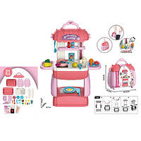 Детская игрушечная кухня 8781P 34-14-в47см, мойка, посуда, продукты, 31 деталей, скл.в чемодан/сумка,