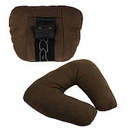 Комплект подушок підголівників - преміум та "підкова" 2в1 в коричневому кольорі
