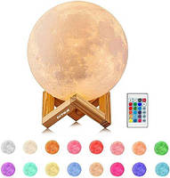 Светильник аккумуляторный 3D Moon Lamp ночник EXTSUD 15 cm с пультом 16 цветов свечения (B07G73FQNL) 3568