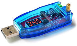 Знижувальний — підвищувальний перетворювач USB ZK-DP 5 В/ (від 1 В до 24 В) 3 Вт вольтметр регулювання напруги червоний