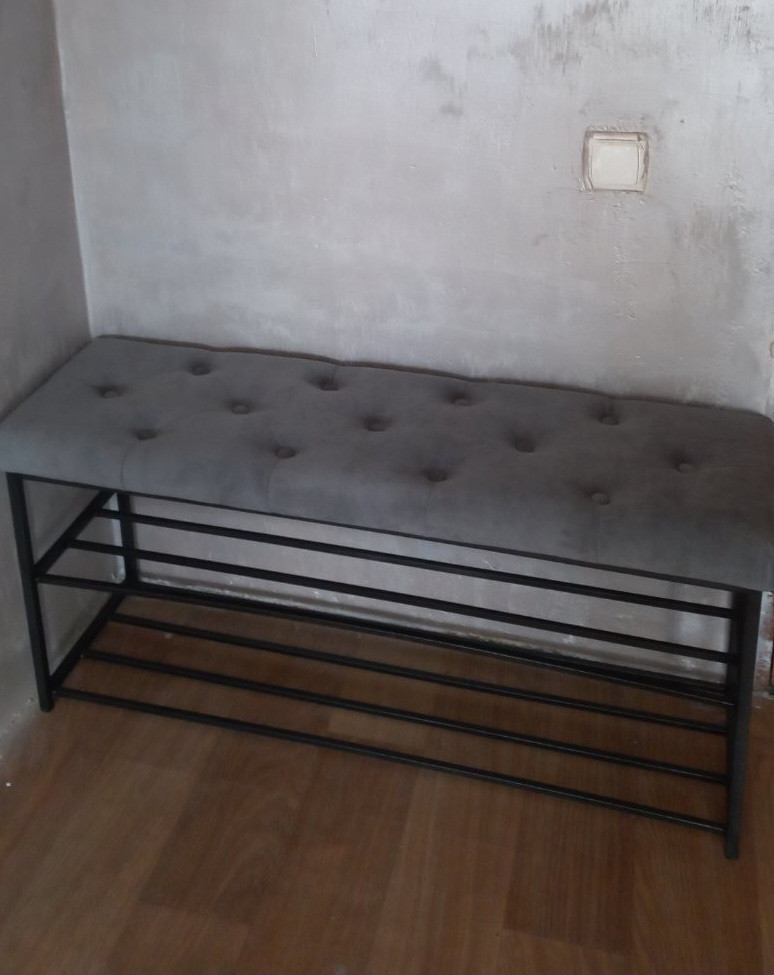 Банкетка з тканини велюр Смарт 16 на металевому каркасі, фото 1