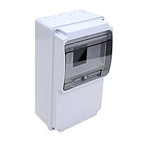 Щиток комбінований пластиковий ABS, 130х240х100мм, 6 модулів, IP54, поверхня монтажу пряма