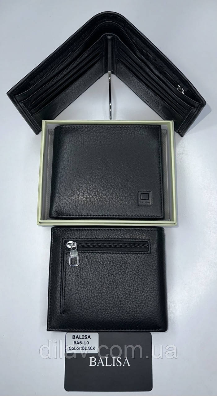 Чоловічий гаманець шкіряний на магниті, фото 1