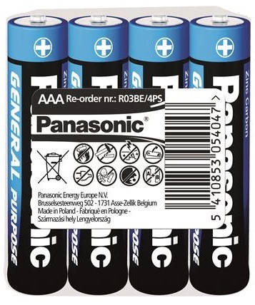 Батарейка Panasonic GENERAL PURPOSE вугільно-цинкова AAA(R3) плівка, 4 шт., фото 1