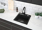 Мийка для кухні гранітна квадратна DEANTE Zorba 440x440x184мм сіра ZQZ_2103, фото 4