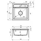 Мийка для кухні гранітна квадратна DEANTE Zorba 440x440x184мм бежева ZQZ_7103, фото 2