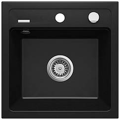 Мийка для кухні гранітна квадратна DEANTE Zorba 440x440x184мм чорна ZQZ_N103