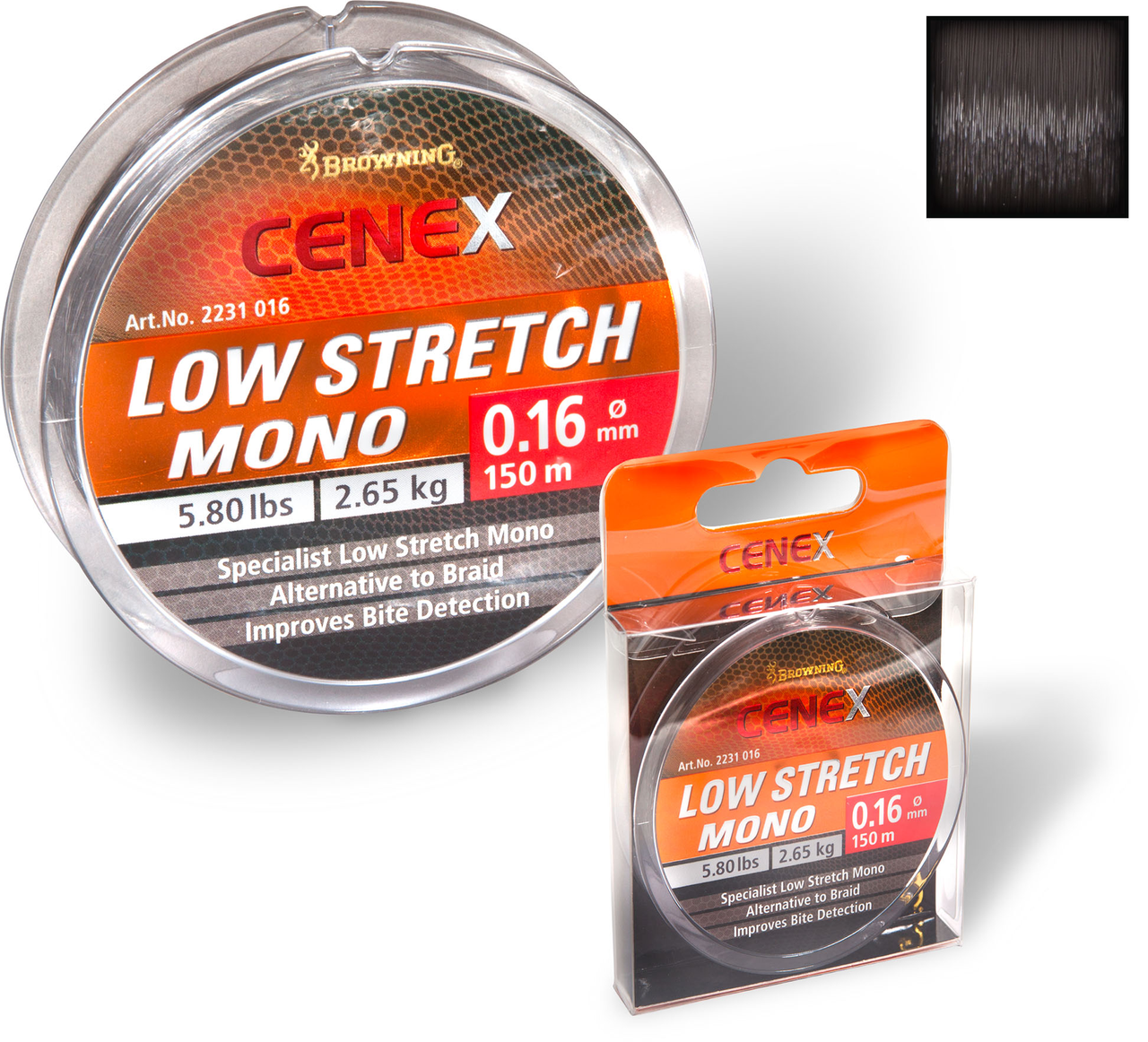 Волосінь Browning Cenex Low Stretch Mono, 0,26 мм, 150 м, 7,15 кг, чорний (2231026)