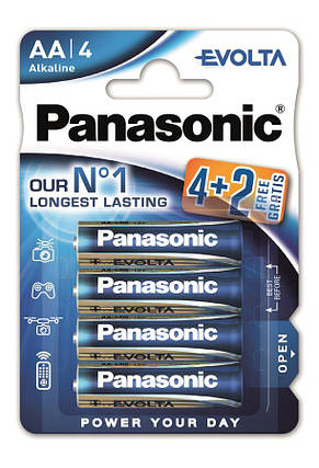 Батарейка Panasonic EVOLTA лужна AA блістер, 6 шт., фото 1