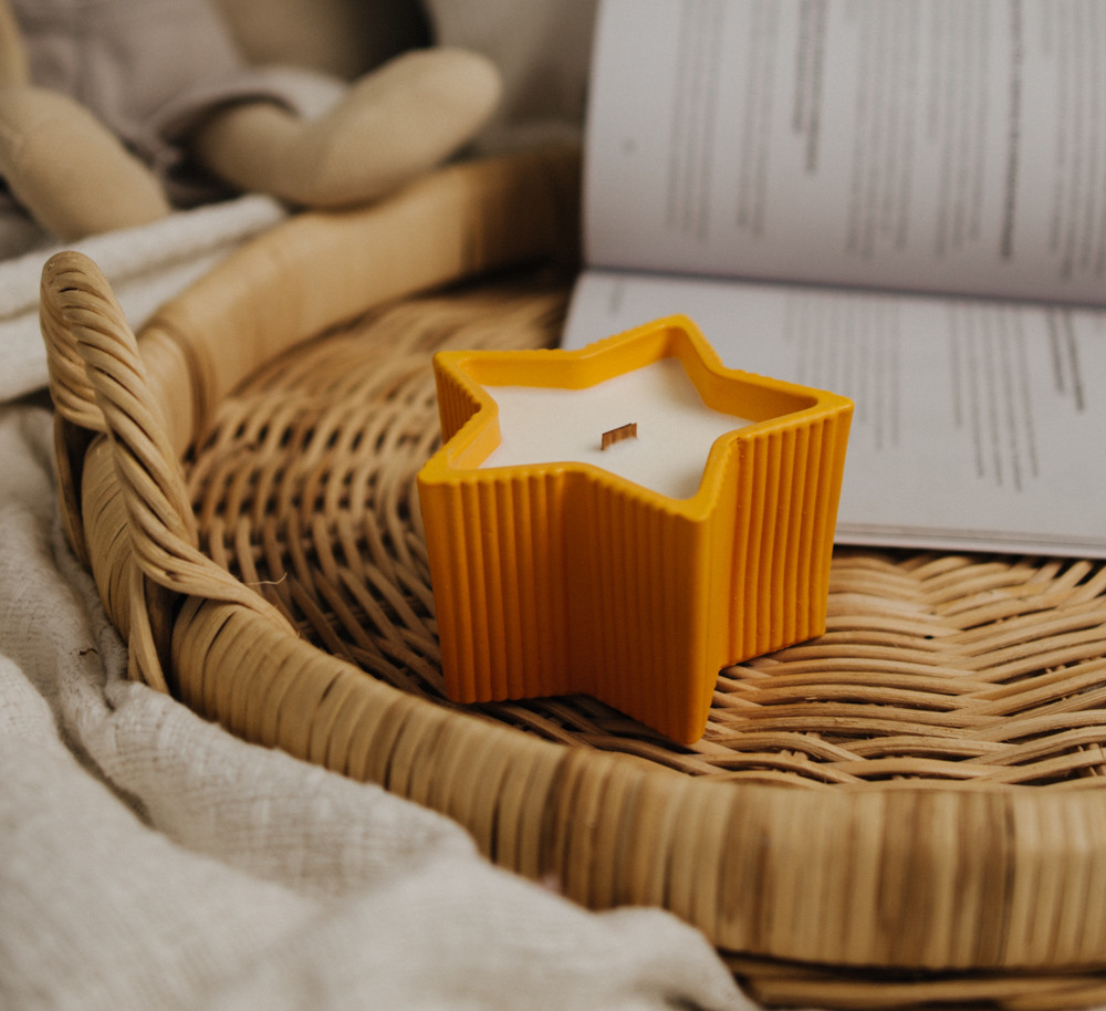 Аромасвічка STAR CHERRY BLOSSOM YELLOW 100% WOOD WAX 150g 30h Гранд Презент NAC 1071, фото 1