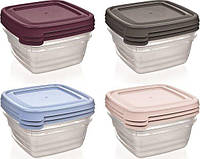 Набор контейнеров для пищевых продуктов пластиковые Bager Cooc&Keep mix 3 шт 500 мл квадратные (36)