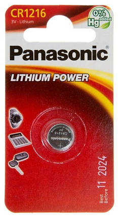 Батарейка Panasonic літієва CR1216 блістер, 1 шт., фото 1
