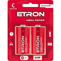 Батарейки Etron Mega Power LR-14 блистер 2 шт (6)