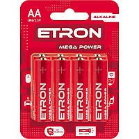 Батарейки Etron Mega Power LR-06 блистер 4 шт (12) (120)