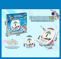 Дитяча Мозаїка 55676-1 , 2 кольори, Космічна ракета , магнітний стилус, картки із завданнями, наліпки,