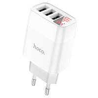 СЗУ Hoco C93A Easy charge 3-port digital display charger TRE