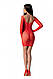 Напівпрозора мінісукня Passion BS101 One Size, red, рукави-мітенки, фото 3