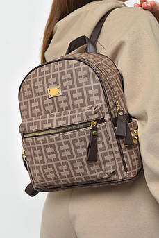 Рюкзак жіночий з принтом коричневого кольору 169314S
