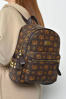 Рюкзак жіночий з принтом коричневого кольору 169315S