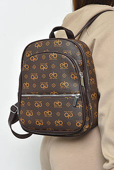 Рюкзак жіночий з принтом коричневого кольору 169334S