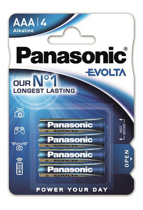 Батарейка Panasonic EVOLTA лужна AAА блістер, 4 шт., фото 1