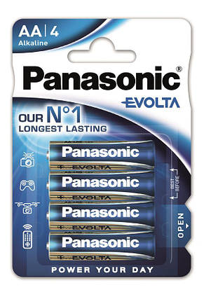 Батарейка Panasonic EVOLTA лужна AA блістер, 4 шт., фото 1
