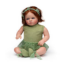 Силіконова колекційна Лялька Реборн Reborn Дівчинка Меггі (Вінілова Лялька) Висота 60 см