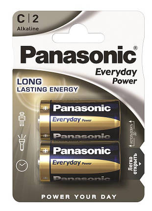 Батарейка Panasonic EVERYDAY POWER лужна C(LR14) блістер, 2 шт., фото 1