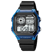 Мужские наручные спортивные часы Skmei 1998 (Черные), наручные часы мужские с датой, секундомером, хронографом Синий