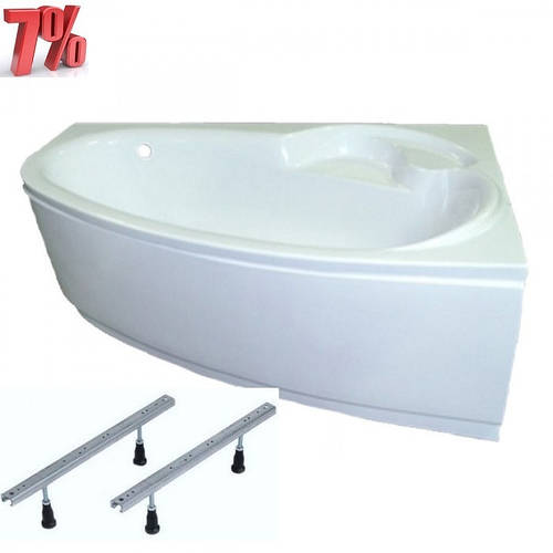 Угловая акриловая ванна с панелью и ножками правая 170x110 Vivia Karina ...