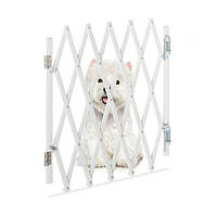 Выдвижной барьер для собак белого цвета