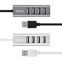 Переходник HUB Hoco HB1 USB to USB 2.0 (4 port) (1m) GRI