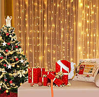 Гірлянда штора на вікно або ялинку з пультом від USB (3mx2m→2mx2m)