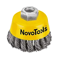 Щетка торцевая ТМ NovoTools, плет. сталь, 75мм.