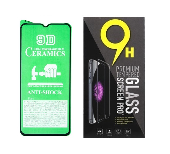 Протиударна захисна плівка Ceramics 9D для Samsung E236 Galaxy F23 (SM-E236B, SM-E236B/DS) Full Glue (0.3 мм, 9D) чорна рамка