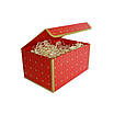 Подарункова коробка червона із золотим геометричним малюнком, M — 23×16×12 см, фото 2