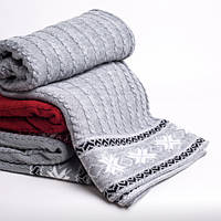 Плед вʼязаний Vividzone ЭТНО 140*180 сірий