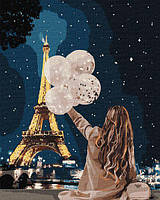 Картина за номерами Идейка Незабутній вечір у Парижі 40х50см KHO4763 набір для розпису за цифрами